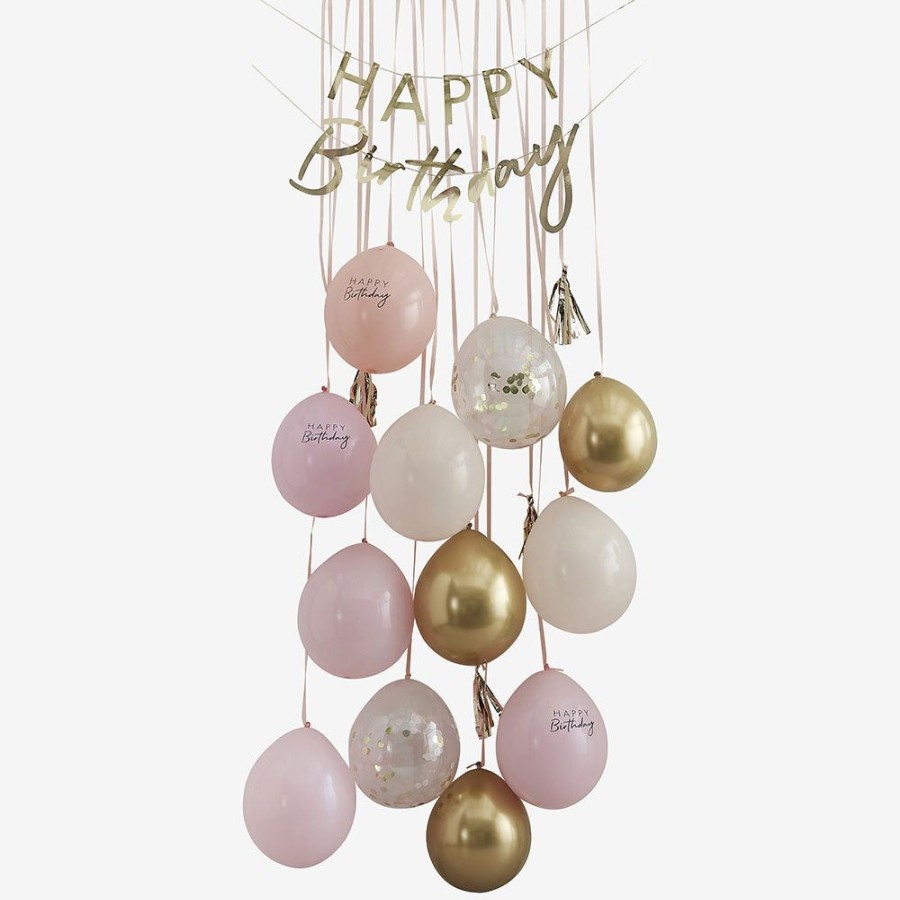 Balloons Ginger Ray  | Happy Birthday Rose Gold Door Decoration